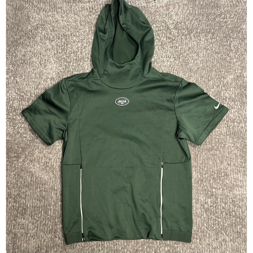 Nike New York Jets Sideline Therma Short Sleeve Hoodie Mens M On Field